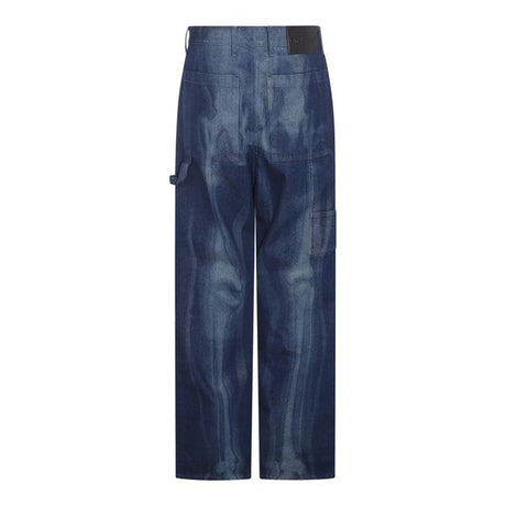 OFF-WHITE Oversized Blue Denim Jeans with Body Scan Motif for Men