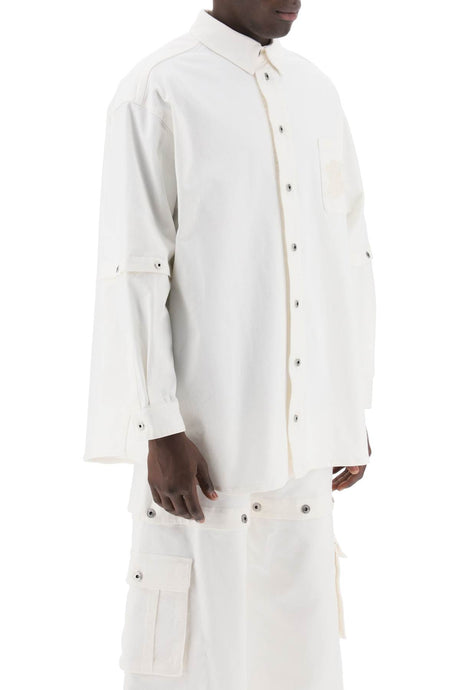 OFF-WHITE 90s Logo Overshirt in Raw White Cotton for men - SS24