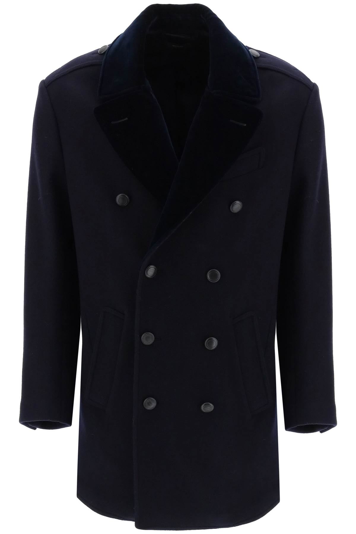 TOM FORD Double-Breasted Wool Peacoat for Men - FW23 Collection