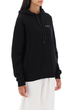 OFF-WHITE Black Diagonal Line Embroidered Hoodie for Women