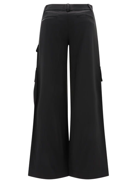 OFF-WHITE Satin Toybox Cargo Trousers for Women in Black