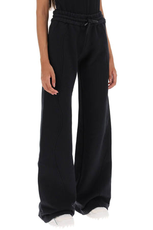 OFF-WHITE Flared Joggers in Black Fleece-Back Cotton for Women