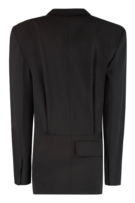 OFF-WHITE Asymmetric Blazer Dress for Women - Black FW22