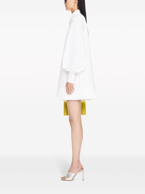 OFF-WHITE White Short Shirt Dress for Women, Perfect for Spring and Summer