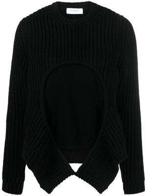 FW23原创：流行剪裁的羊毛女装毛衣 – 黑色