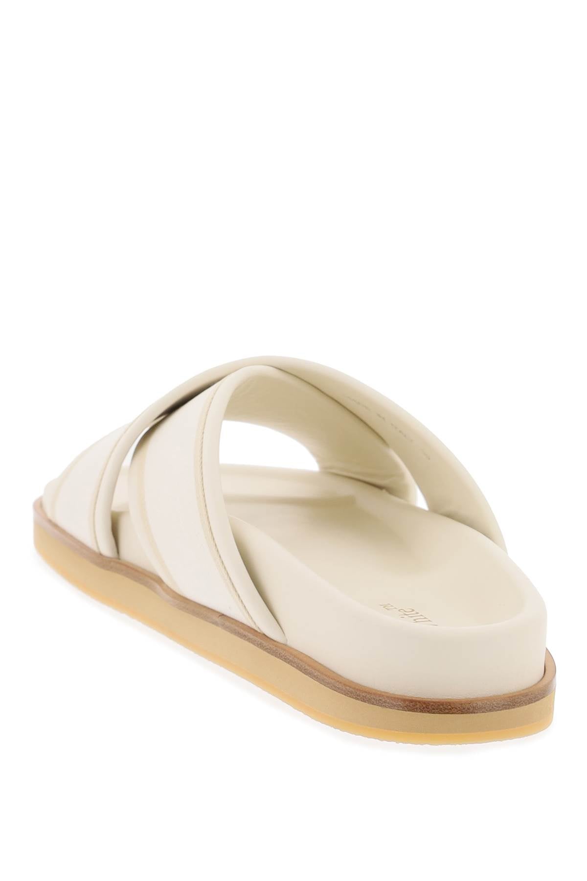 OFF-WHITE Grey Embroidered Leather Sandals for Women from SS24 Collection
