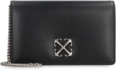 OFF-WHITE Arrows-Motif Leather Cross-Body Handbag - Black