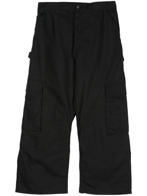 JUNYA WATANABE Black Interlock Twill Weave Pants with Belt Loops and Classic Five Pockets for Men