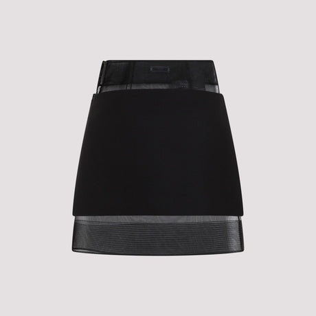 PRADA Sophisticated Wool Skirt for Women - Black