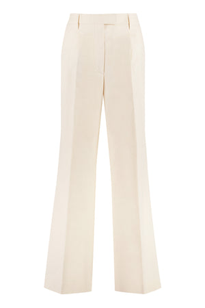 PRADA High-Rise Pink Cotton Trousers with Four Pockets
