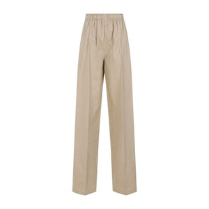 PRADA Nude & Neutral Cotton Trousers for Women - SS24 Collection