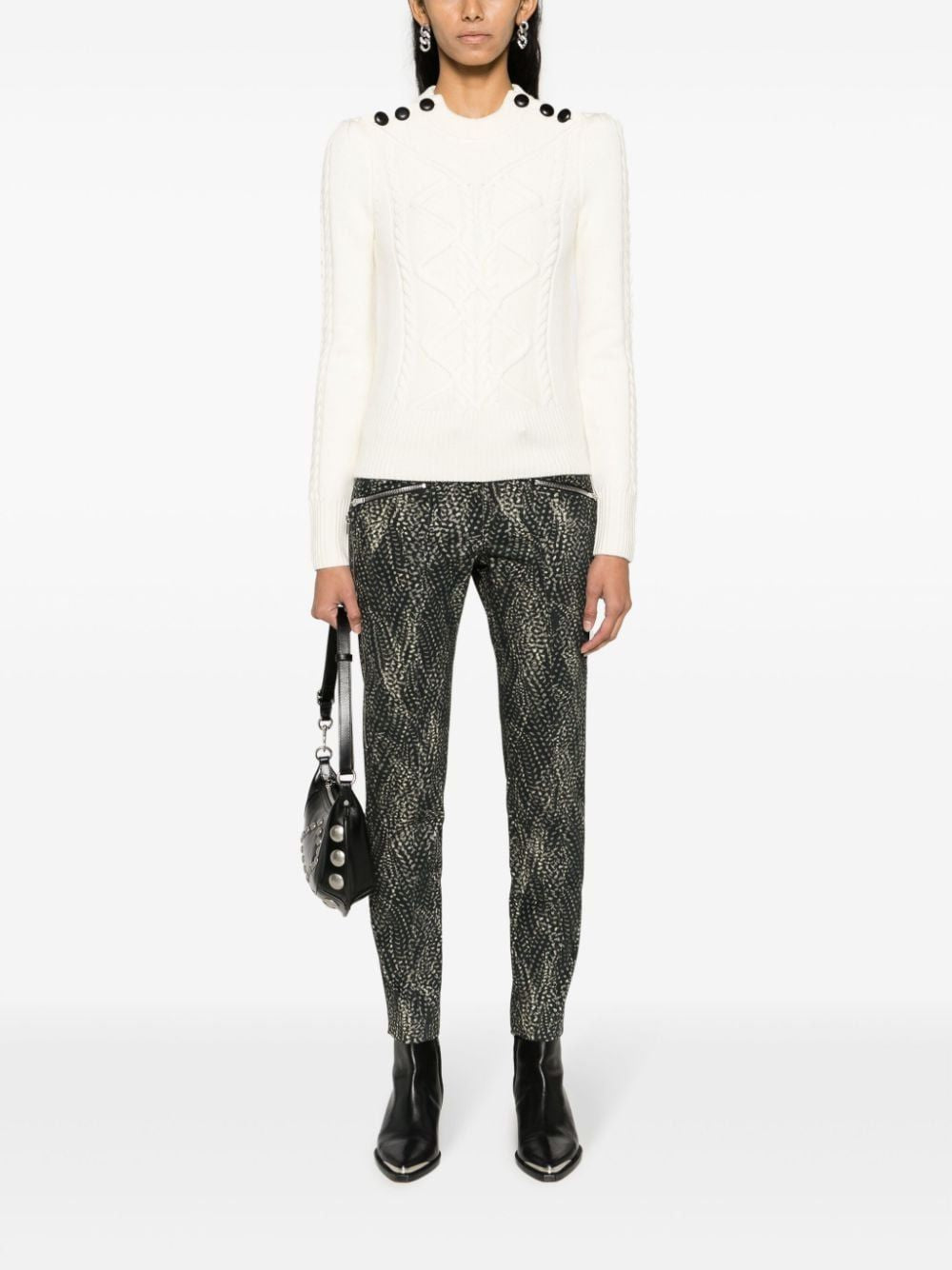 ISABEL MARANT Trendy Faded Black Women's Pants - FW23 Collection