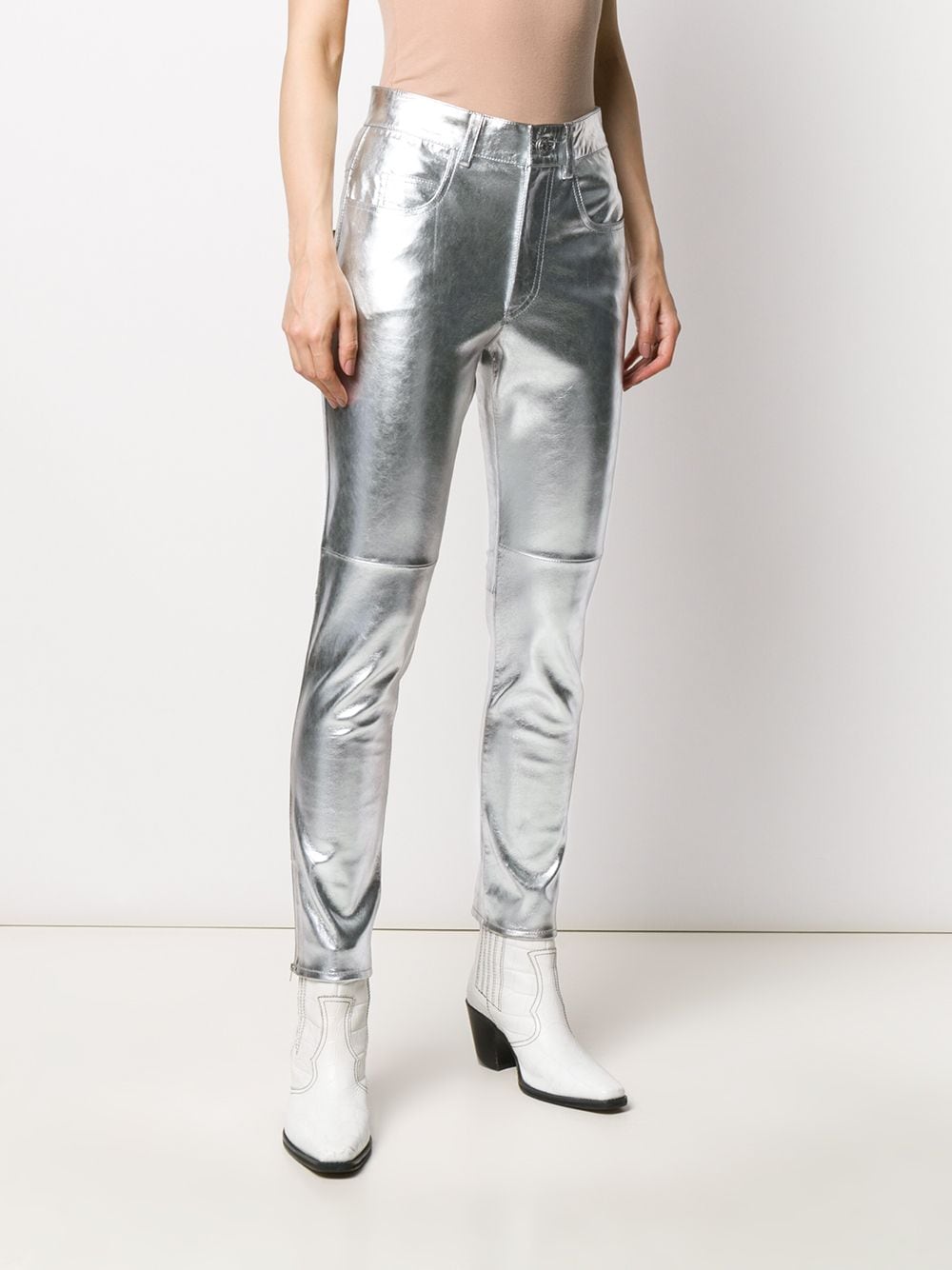 ISABEL MARANT ETOILE Metallic Lambskin Pants for Women: Season SS20