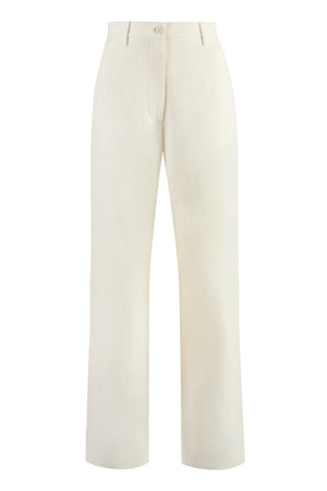 FABIANA FILIPPI Linen Blend Trousers in Panna for Women - SS24 Collection