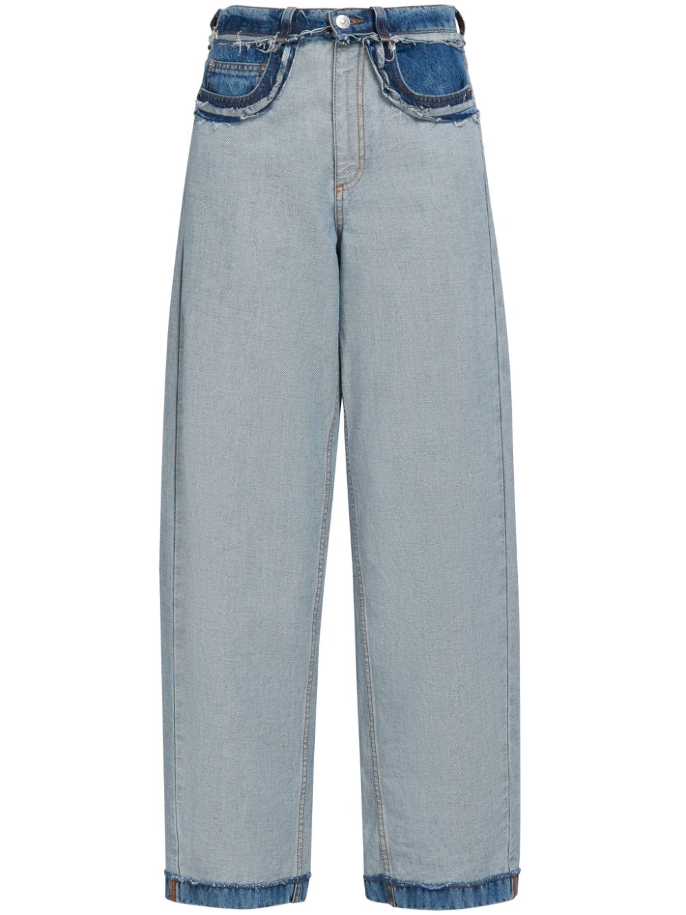 MARNI Blue Denim Jeans with Contrast Stitching Details