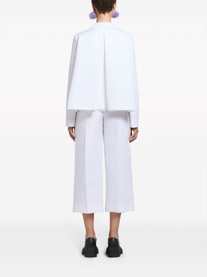 MARNI Lilywhite Cotton Woven Pants for Women - SS24 Collection