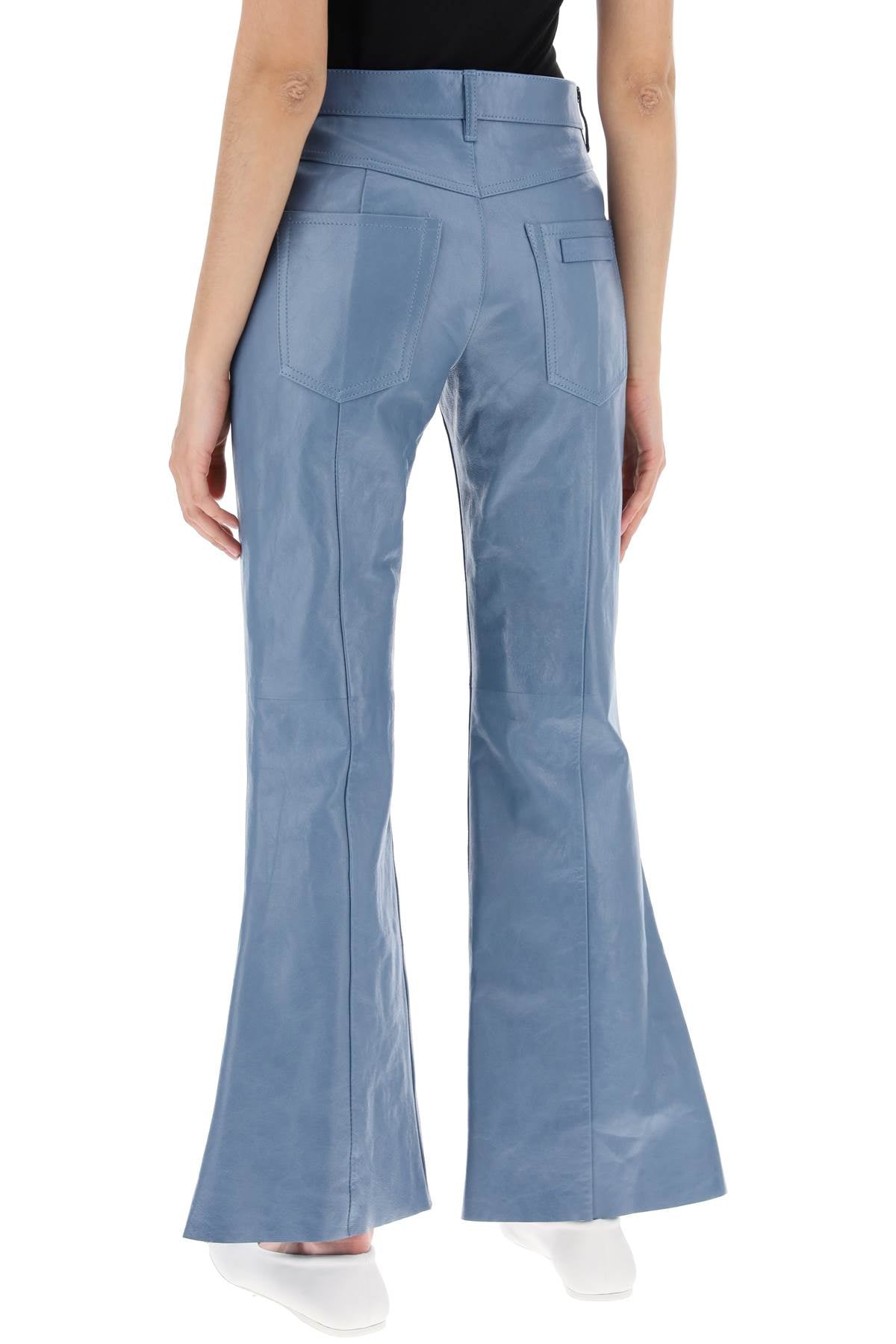 MARNI Aqua Flared Leather Pants for Women - SS24 Collection