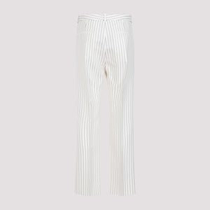TOM FORD Luxurious White Striped Straight Pants for Women - SS24 Collection