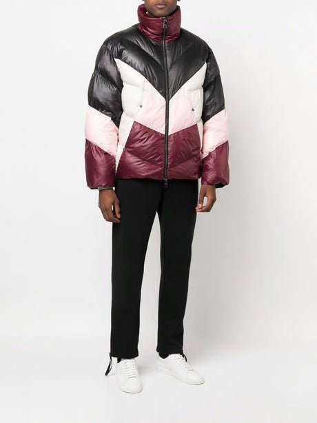 NEIL BARRETT Modernist Padded Puffer Jacket in Blush/Black for Men FW22