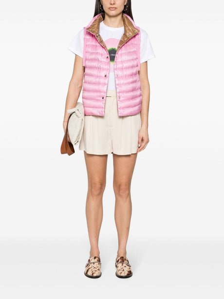 HERNO Reversible Ultralight Nylon Sleeveless Jacket for Women | Pink | SS24