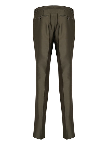 TOM FORD Green Pressed Crease Trousers for Men