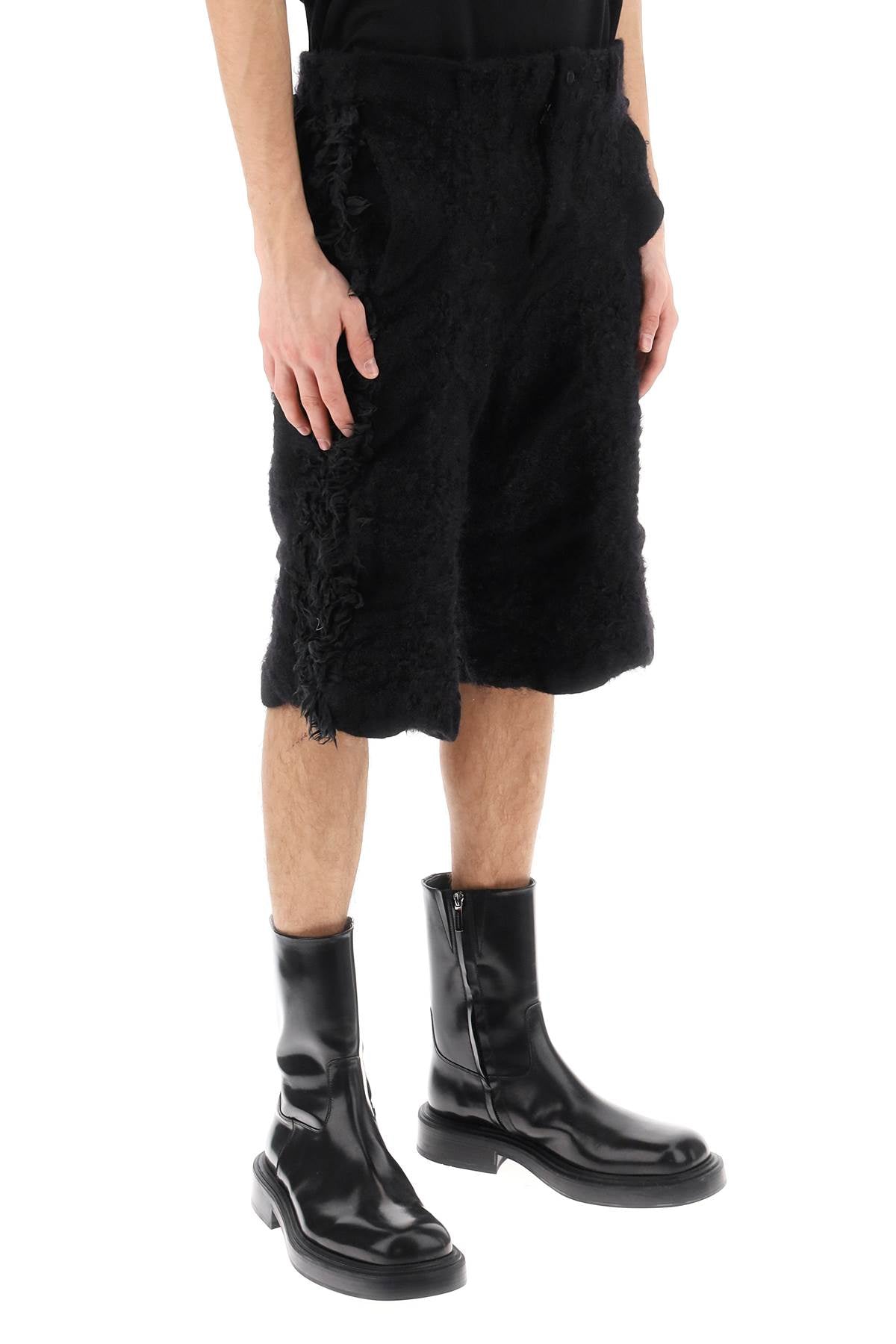 COMME DES GARÇONS HOMME PLUS Luxury Wool Knit Fur-Effect Shorts for Men - FW23 Collection