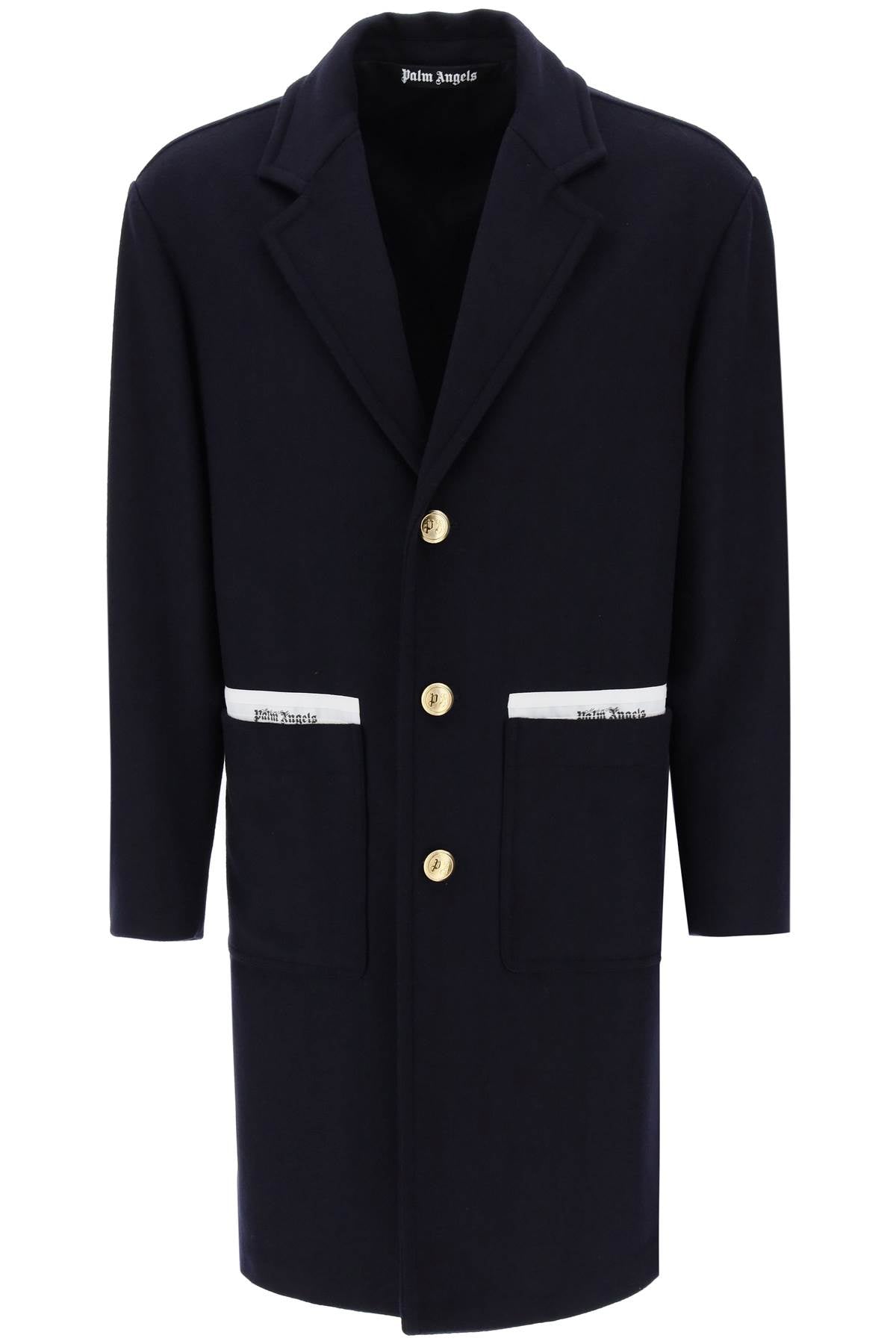 PALM ANGELS Navy Blue Wool Uniform Jacket for Men - Fall/Winter 2024 Collection