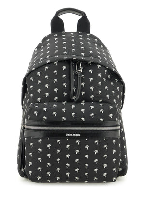PALM ANGELS Mini Palms Black Technical Fabric Backpack with Logo Detail for Men - SS24