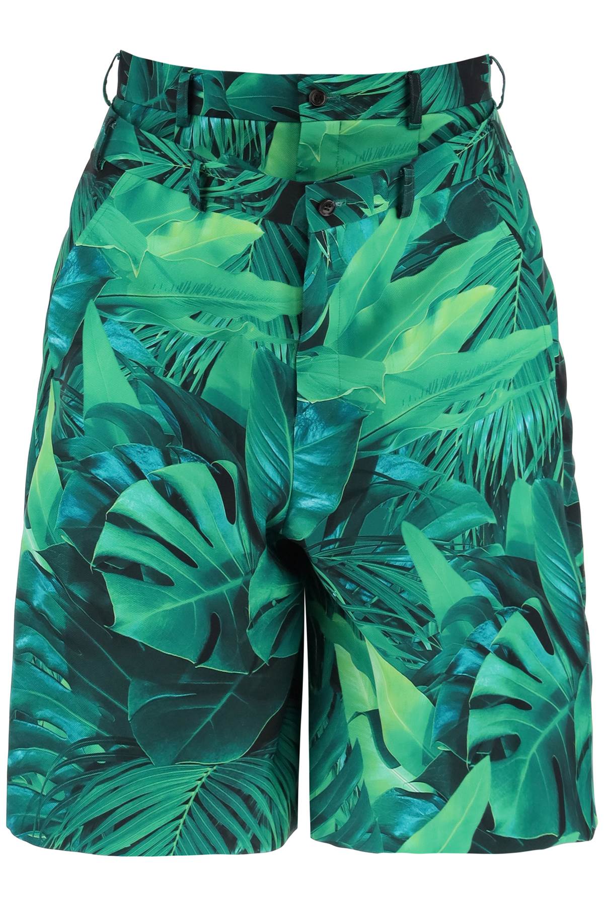 热带风情铆钉双层休闲短裤