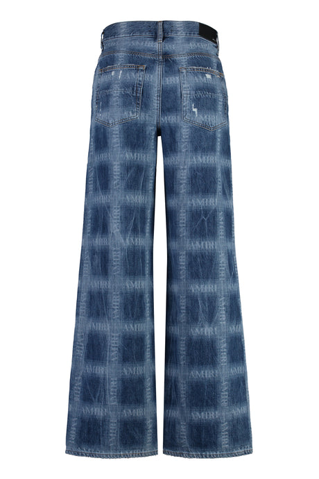 AMIRI Men's Distressed Wide-Leg Jeans for SS23