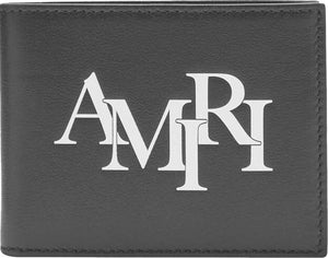 AMIRI Staggered Bi-Fold in Classic Black | Men's Small Leather Goods