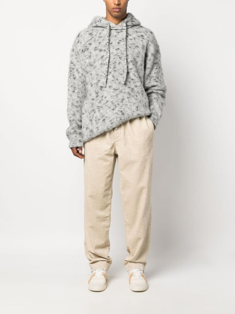 ISABEL MARANT Men's White and Black Crew Neck Sweater for FW23