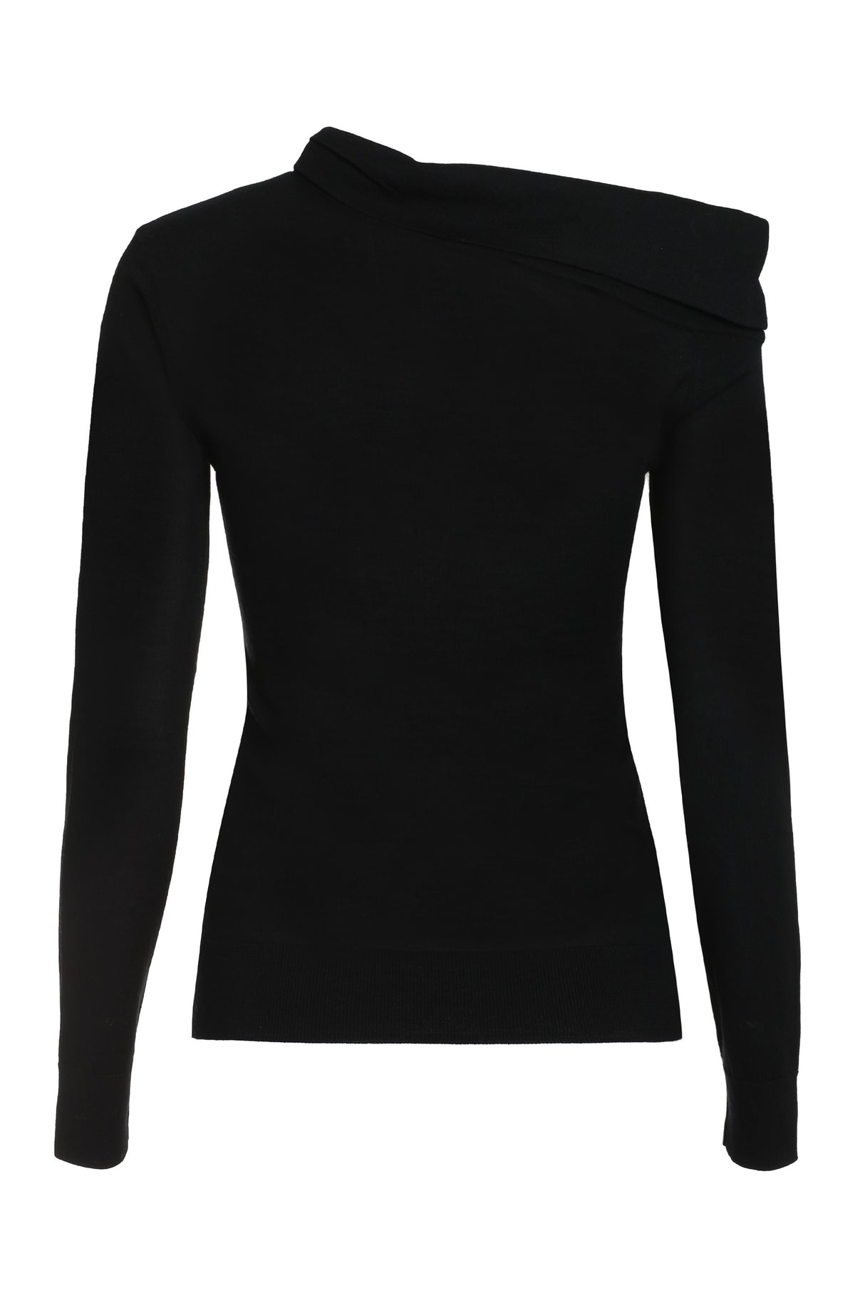 女式黑色毛织上衣- FW23系列