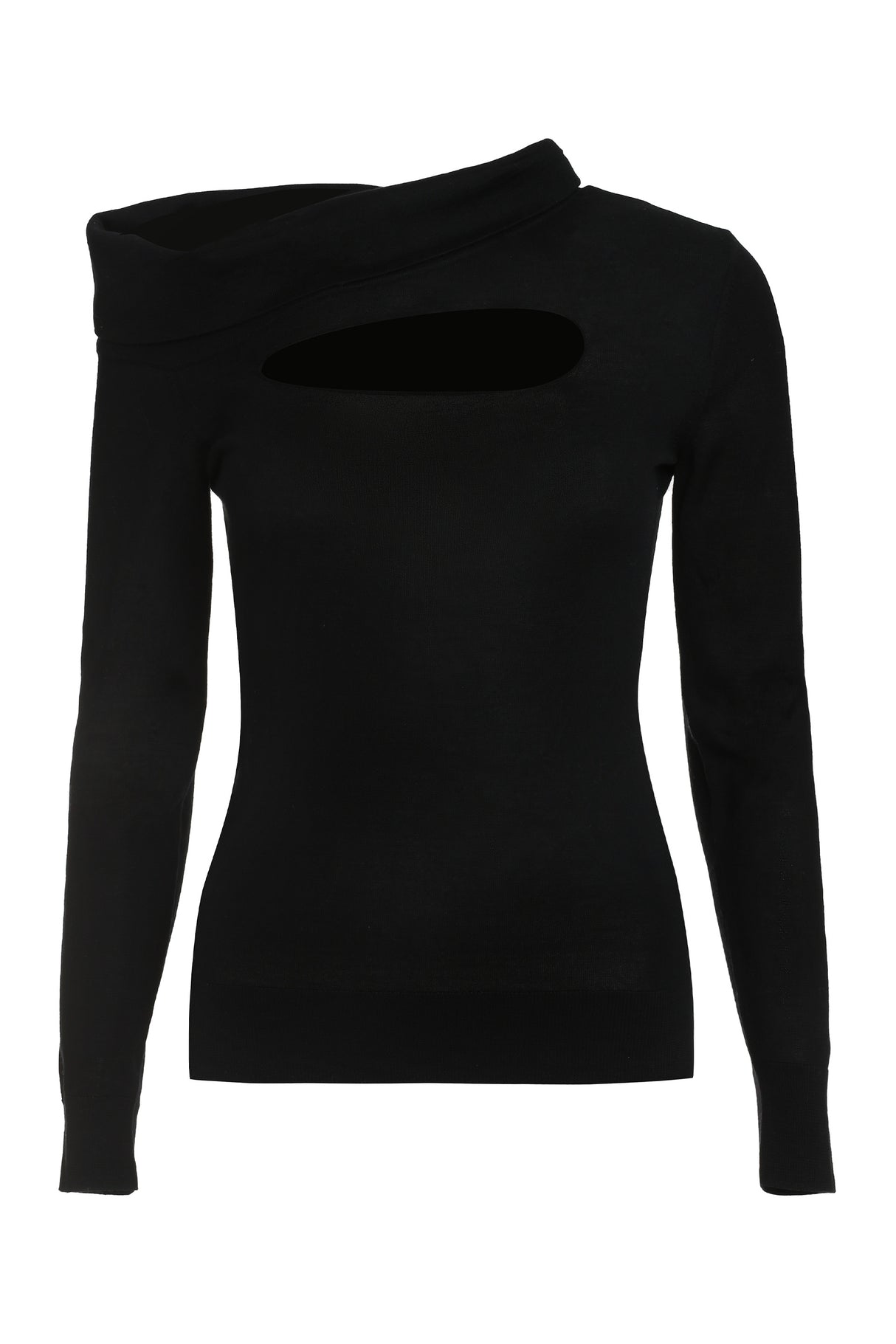 女式黑色毛织上衣- FW23系列