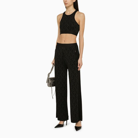 PALM ANGELS All-Over Jacquard Logo Trousers for Women