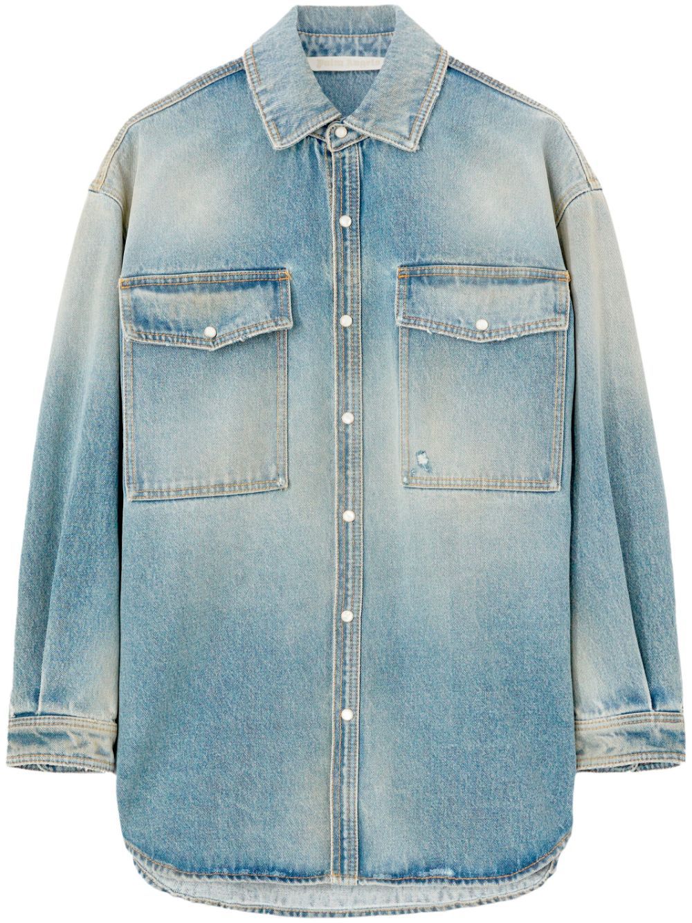 PALM ANGELS Denim Embroidered Overshirt for Women - FW23 Collection