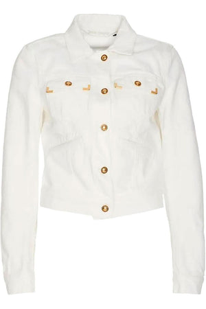 PALM ANGELS Short Denim Jacket for Women in White - SS24 Collection