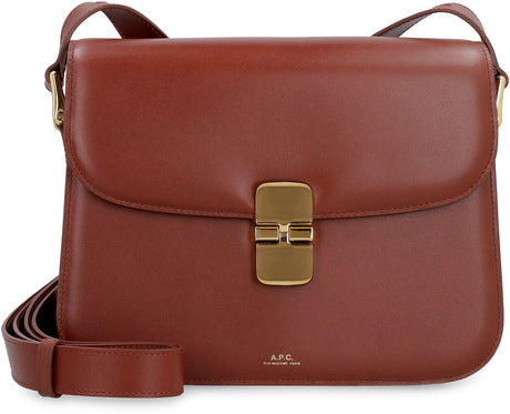 A.P.C. Smooth Leather Crossbody Handbag - Saddle Brown