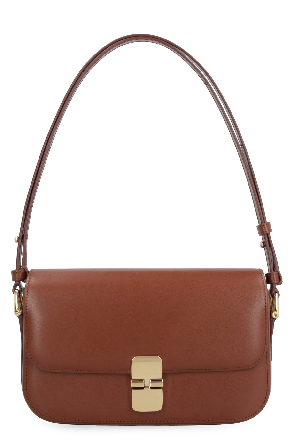 A.P.C. Women's Brown Smooth Leather Baguette Handbag for FW23