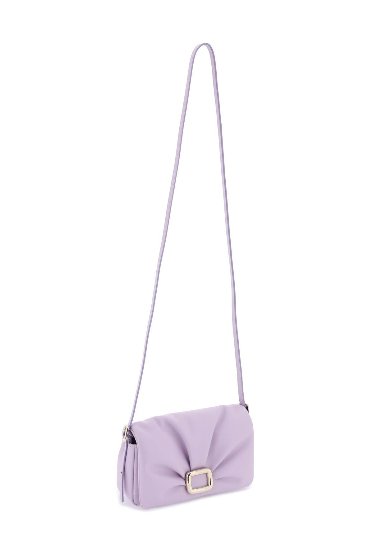 ROGER VIVIER Mini Leather Crossbody Bag with Iconic Buckle, Magnetic Closure & Adjustable Strap - Purple