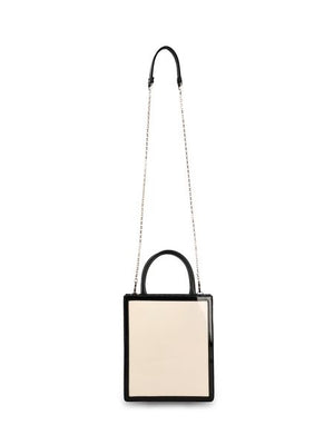 ROGER VIVIER Two-Tone Mini Tote with Patent Leather Trim and Convertible Shoulder Strap