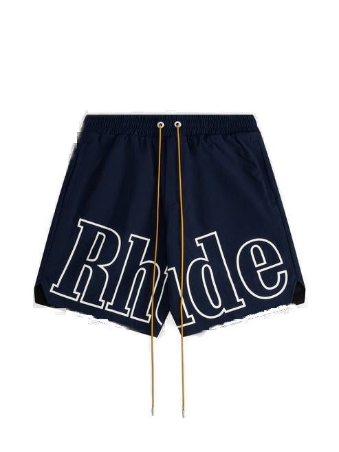 RHUDE Navy Logo Track-Short for Men