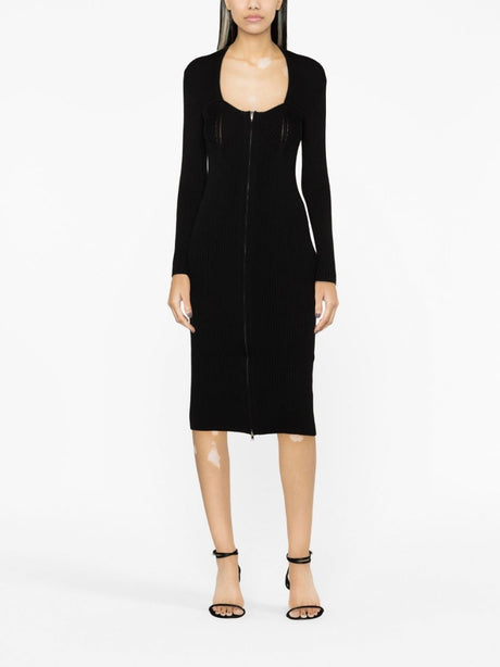ISABEL MARANT Elegant Black Wool-Blend Midi Dress for Women - FW23