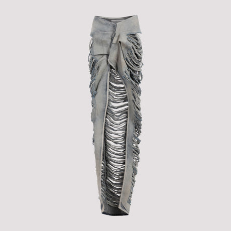 RICK OWENS Blue Cotton Skirt for Women - FW23 Collection