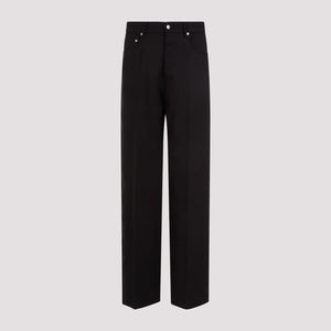 RICK OWENS Iconic Black Silk and Wool Jeans for Men