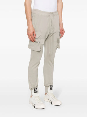 RICK OWENS Taupe Grey T-Shirt Texture Cargo Pants for Men