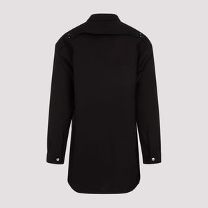 RICK OWENS Black Silk and Wool Shirt for Men - SS24 Collection