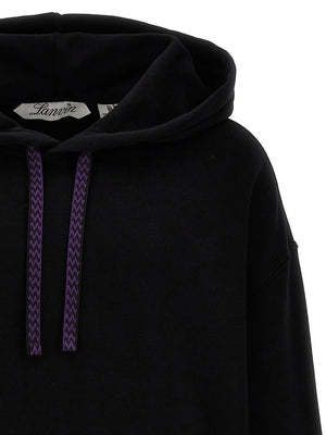 LANVIN Black Curb Lace Hoodie for Men - SS24 Collection