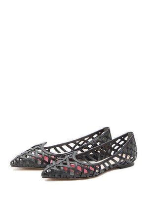 Black Perforated Leather Ballerinas for Women by Roger Vivier