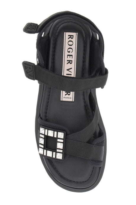 ROGER VIVIER Black Viv' Go Thick Sandals for Women